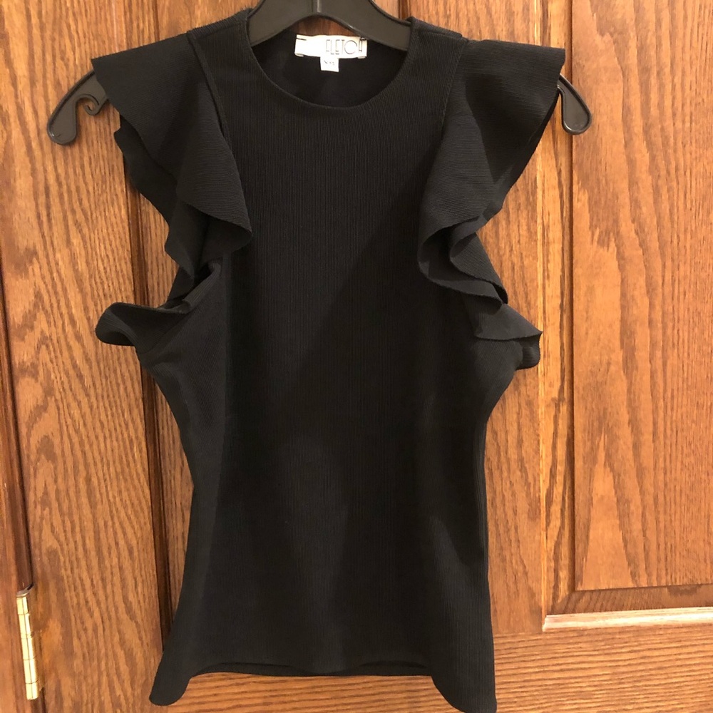 FLETCH RUFFLE TOP IN BLACK SIZE XS - Picture 2 of 4